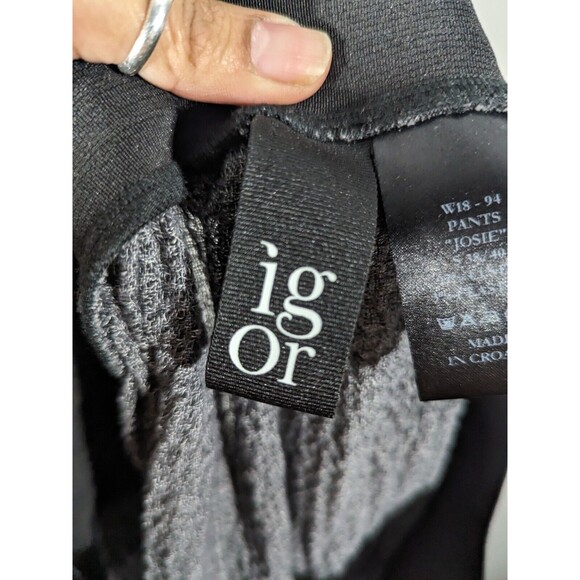 Igor Dobranic Grey Oversized Crop High Elastic Waist Josie Pants Women Size 6/8 - Picture 6 of 7